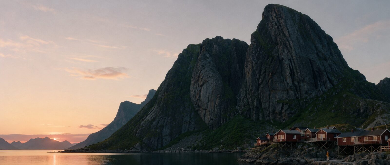 Lofoten, Noruega, ao sol da meia-noite
